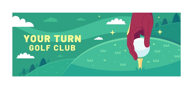 Free Vector hand drawn golf club facebook cover template