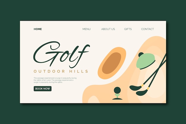 Free Vector hand drawn golf club landing page template