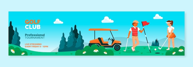 Hand drawn golf club twitch banner