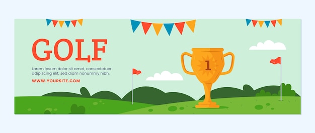 Free Vector hand drawn golf club twitter header template