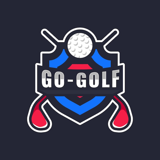 Hand drawn golf logo template