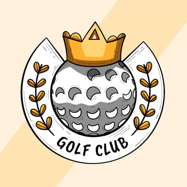 Hand drawn golf logo template