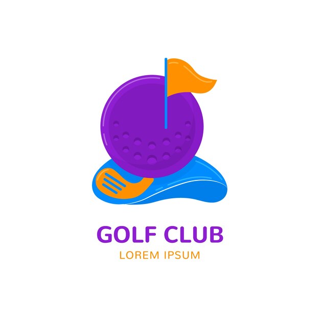 Hand drawn golf logo template