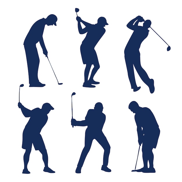 Free Vector hand drawn golfer silhouette