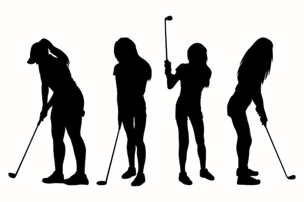 Free Vector hand drawn golfer silhouette