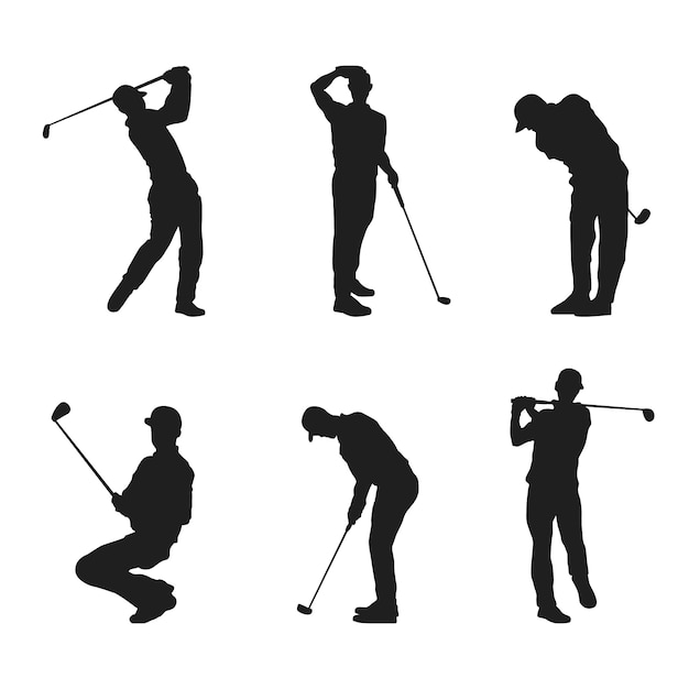 Free Vector hand drawn golfer silhouette