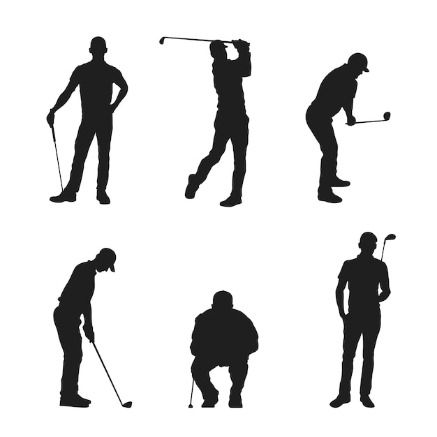 Free Vector hand drawn golfer silhouette