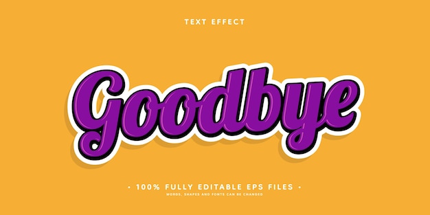 Hand drawn goodbye text effect