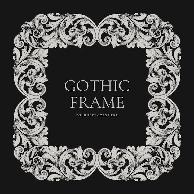 Free Vector hand drawn gothic decorative frame