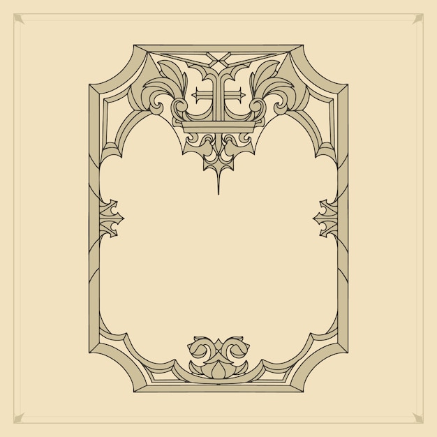 Free vector hand drawn gothic frame design