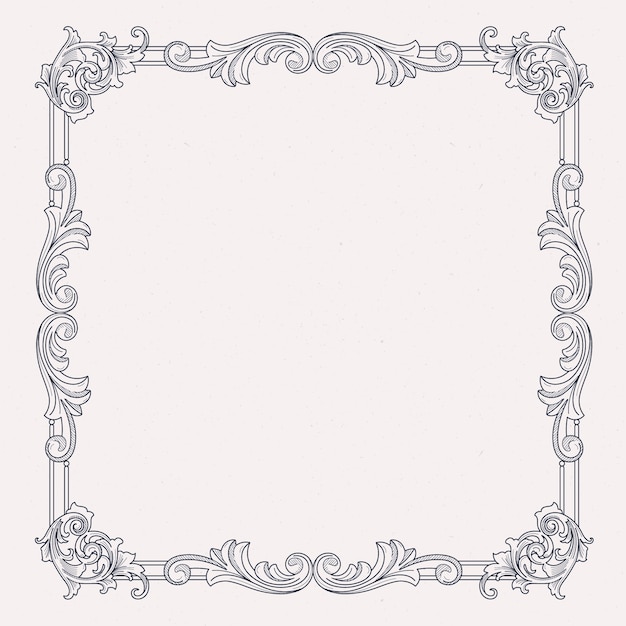 Hand drawn gothic frame illustration