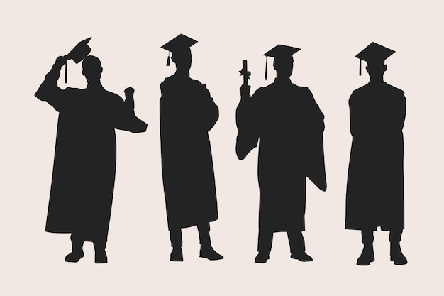 Hand drawn graduation silhouette