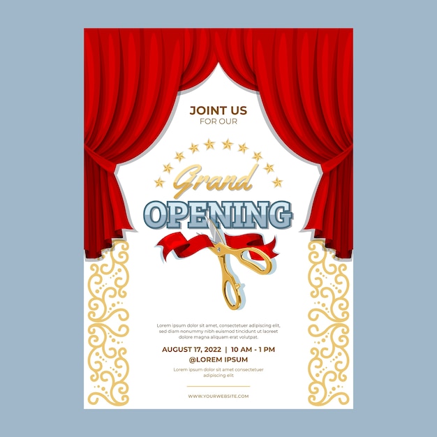 Free vector hand drawn grand opening invitation