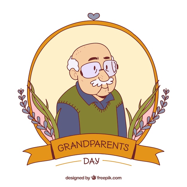 Free vector hand drawn grandpa illustration