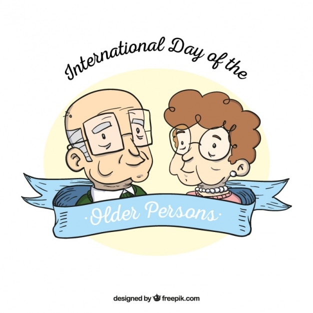 Free Vector hand-drawn grandparents to celebrate the day of the older persons