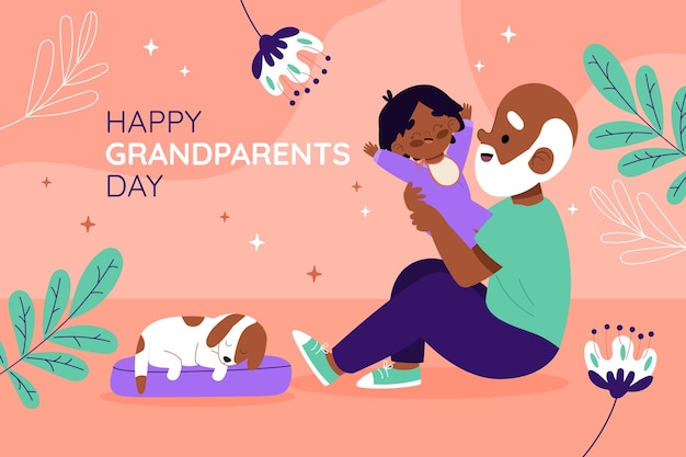 Hand drawn grandparents day event background