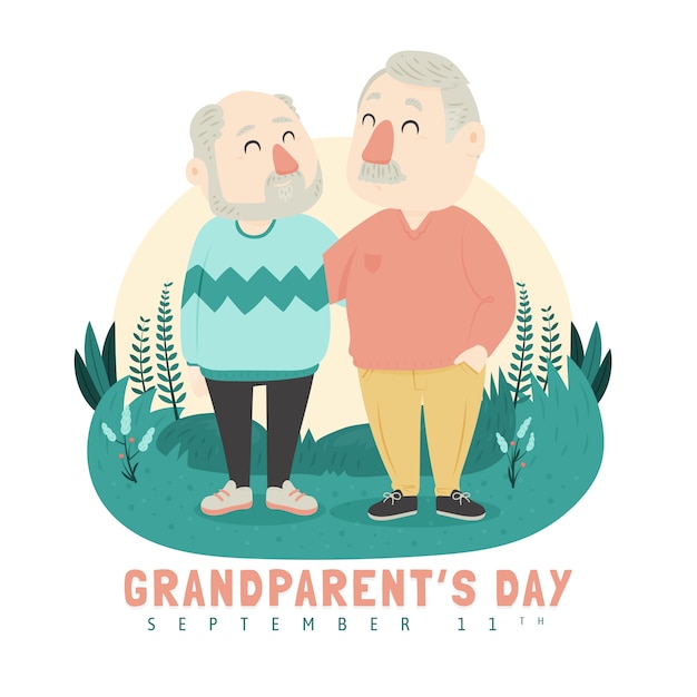 Free Vector hand drawn grandparents day illustration