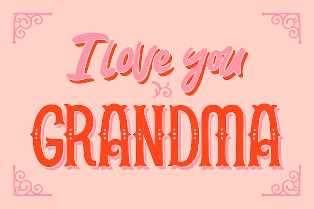 Hand drawn grandparents day lettering