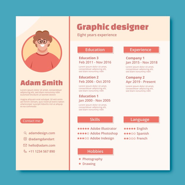 Hand drawn graphic design template