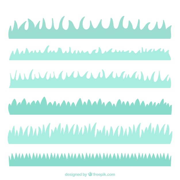 Hand-drawn grass border collection