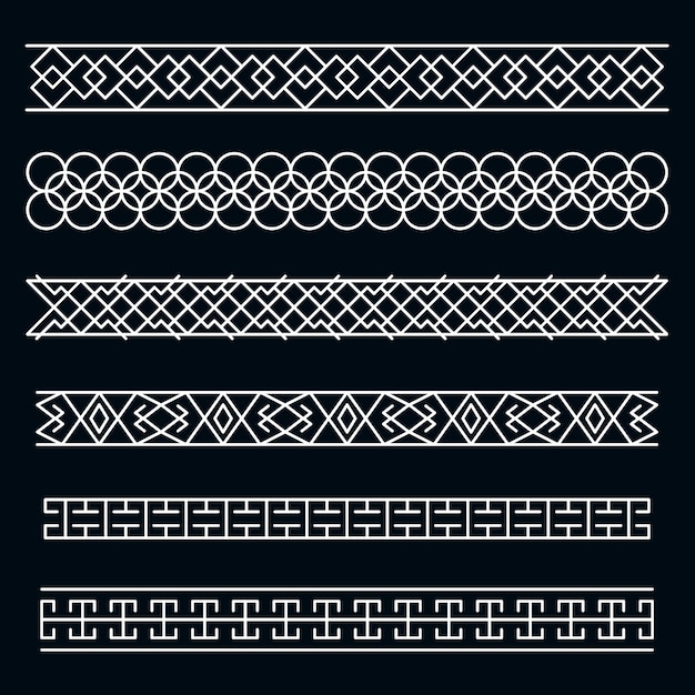 Hand drawn greek border set