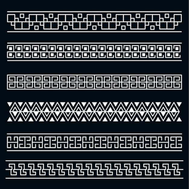 Hand drawn greek border set