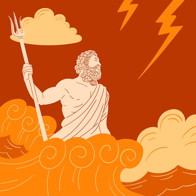 Free vector hand drawn greek mythology illustration