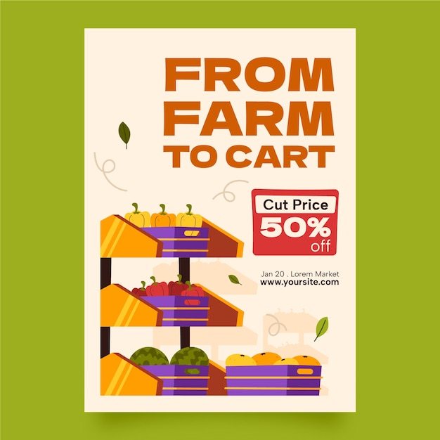 Free vector hand drawn grocery shopping poster