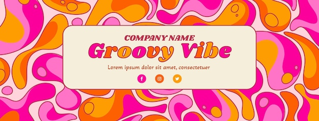 Free vector hand drawn groovy psychedelic facebook cover