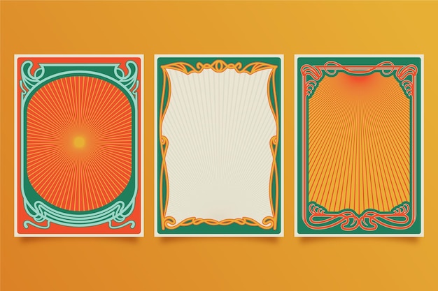 Free Vector hand drawn groovy psychedelic frames collection