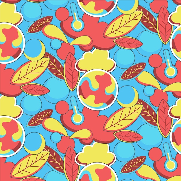 Hand drawn groovy psychedelic pattern design