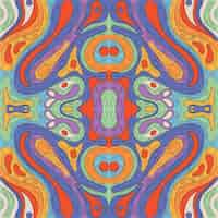 Free vector hand drawn groovy psychedelic pattern