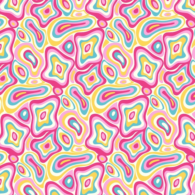 Free vector hand drawn groovy psychedelic pattern