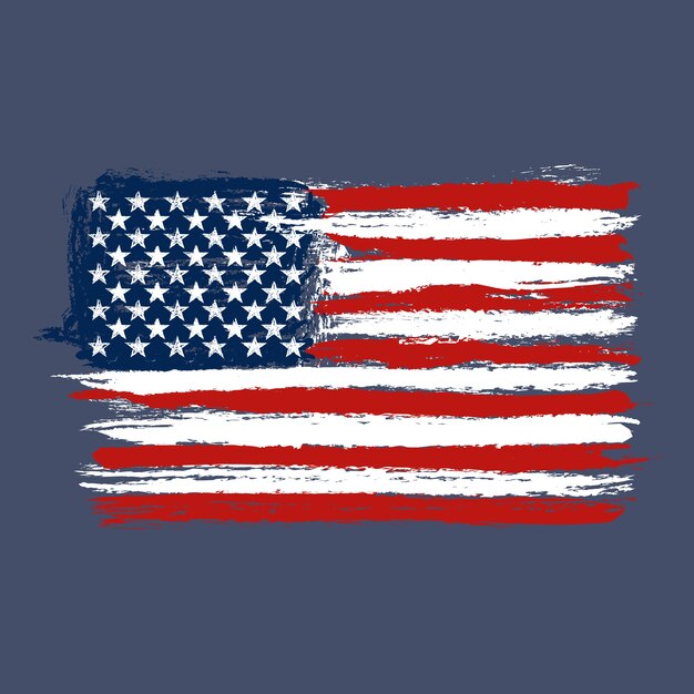 Hand drawn grunge american flag