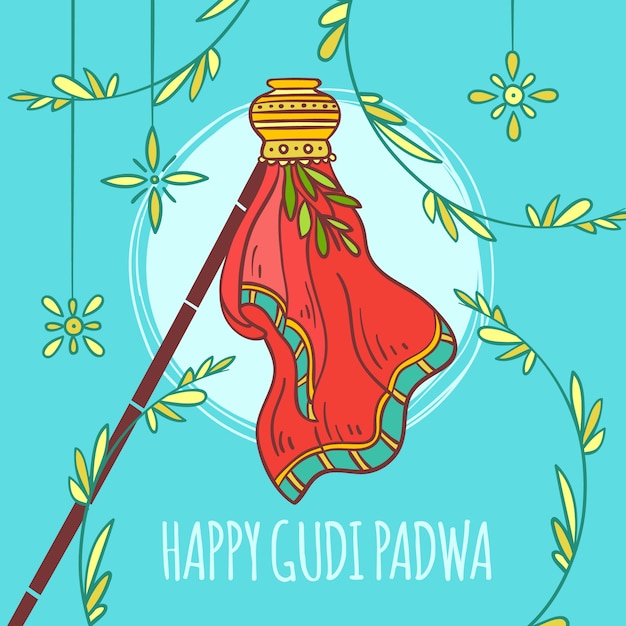 Free Vector hand drawn gudi padwa concept