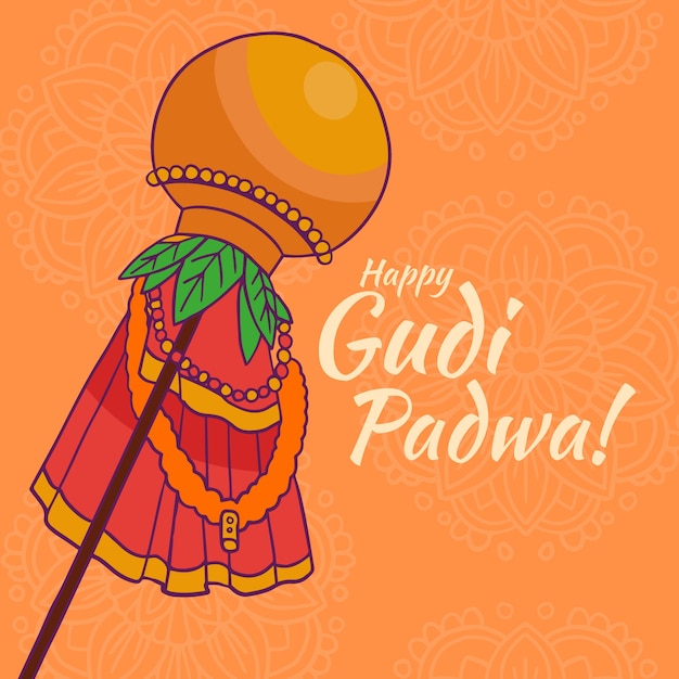 Free Vector hand drawn gudi padwa