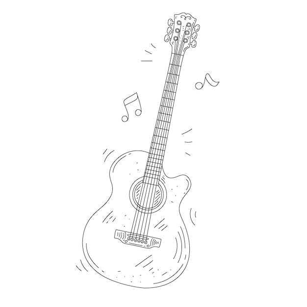 Free vector hand drawn guitar illustration