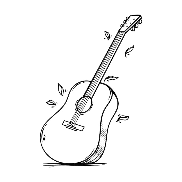 Hand drawn guitar illustration