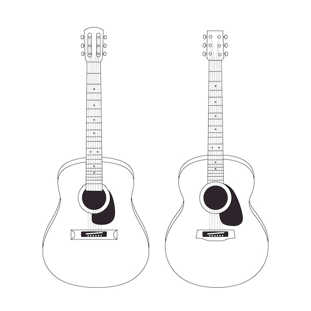 Free vector hand drawn guitar illustration