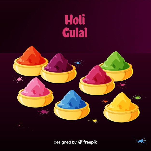 Hand drawn gulal holi festival background