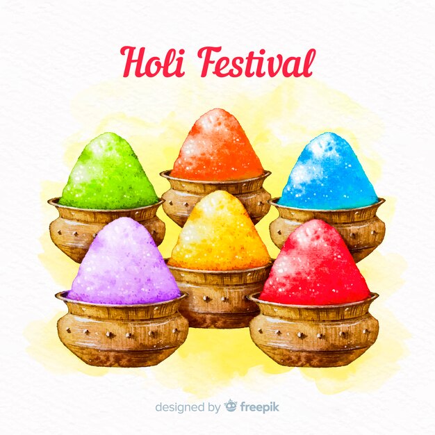 Hand drawn gulal holi festival background