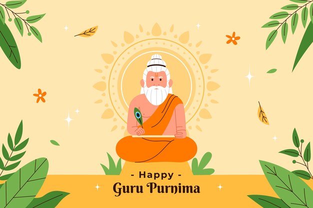 Hand drawn guru purnima background