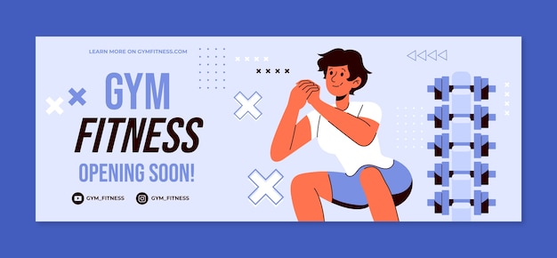 Hand drawn gym facebook cover