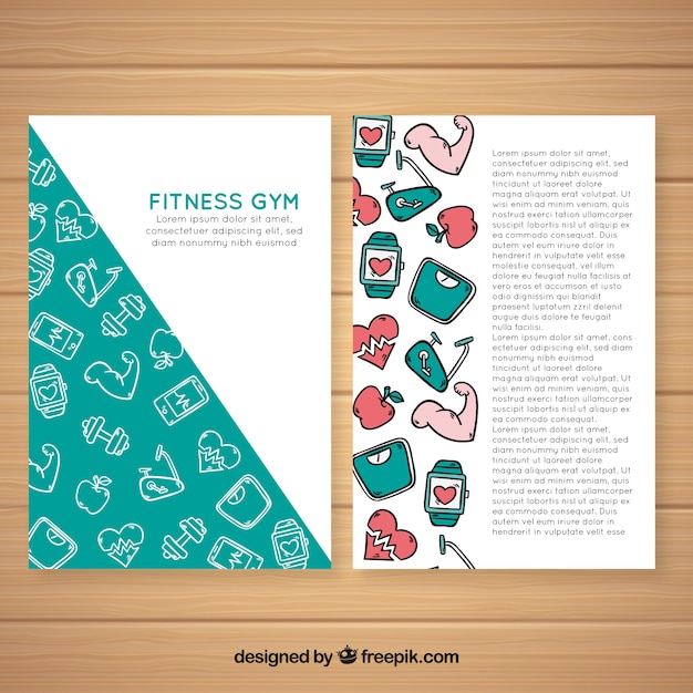 Free Vector hand drawn gym flyer template