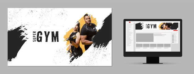 Hand drawn gym template design