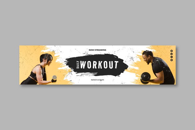 Hand drawn gym template design