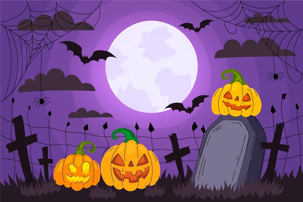 Hand drawn halloween background