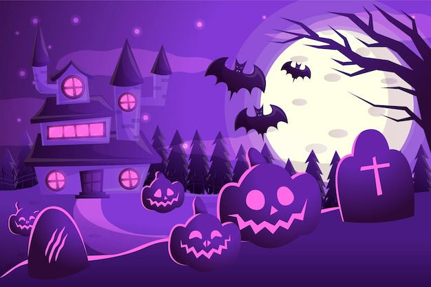 Free Vector hand drawn halloween background