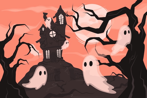 Free Vector hand drawn halloween background