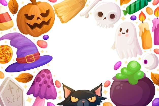 Free Vector hand drawn halloween background